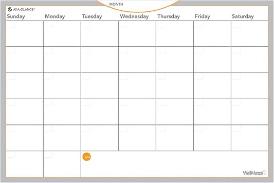 AT-A-GLANCE AW402028 WallMates Self-Adhesive Dry Erase Monthly Planning Surface, 18 x 12