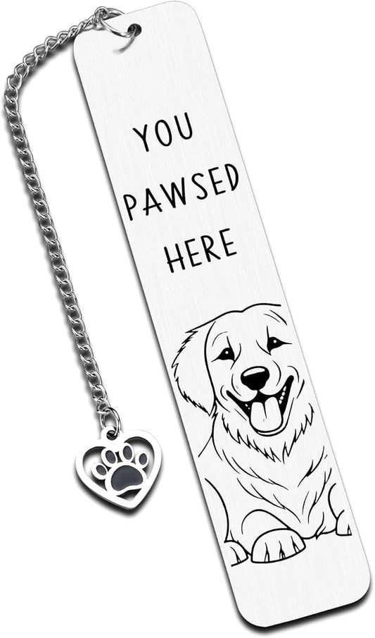 Golden Retriever Dog Dad Fathers Day Gifts - Golden Retriever Bookmark, Dog Bookmark for Dog Lovers GIF ts for Women, Reading Accessories, Pet Owner Page Marker Dog Themed Book Club GIF ts