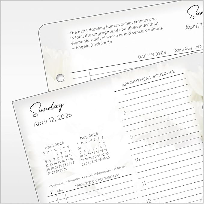 FranklinCovey - Blooms Planner Refill | Two Page Per Day - Ring-Bound (Classic, Apr 2026 - Mar 2027)