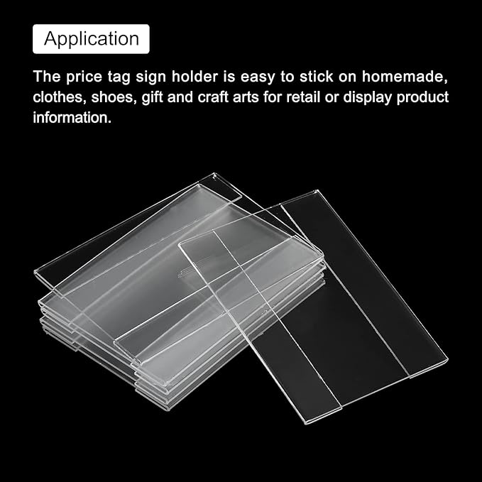 MECCANIXITY Wall Mount Acrylic Sign Holder, 3.9 x 2.8 Inch Clear Plastic Wall Sign Holders Horizontal Acrylic Frames for Offices, Stores, Restaurants, Pack of 10