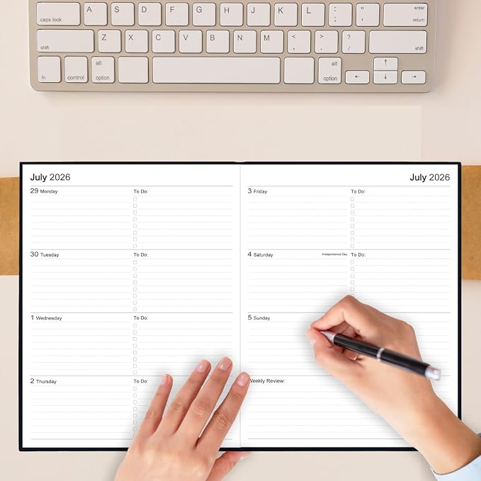 Planner 2026-2027 - 8.5'' × 11'' Weekly & Monthly Planner from July 2026 to June 2027, Large Planners 2026-2027 with Pefect Organizer, Fabric Cover, Inner Pocket, Black