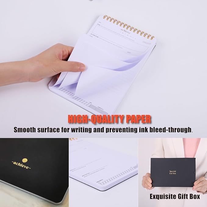Goal Planning Notepad - A5 Goal Setting Journal For Project Action Plan,Task Management, Personal Development & Track Goals. Productivity Notepad For Daily Work & School - 54 Sheets