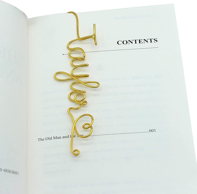 Personalized Wire Name Bookmark Custom Bookmark Unique Name with Heart Ideal Gift for Bookworm and Book Lover Teacher Father Husband Gift Anniversary Booklovers