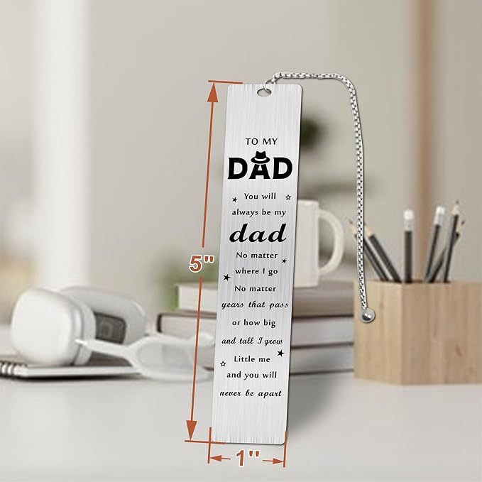 Dad Fathers Day Bookmark Gifts from Daughter, to My Dad Bookmark for Men, Best Daddy Birthday Ideas from Son