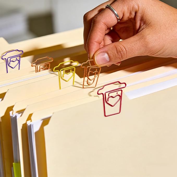 ELANE 36 pcs Paper Clips Bookmarks Dispenser Bookmark Memo Clip for School Teacher Office Supply Student Stationery. (Colorful-Cups)