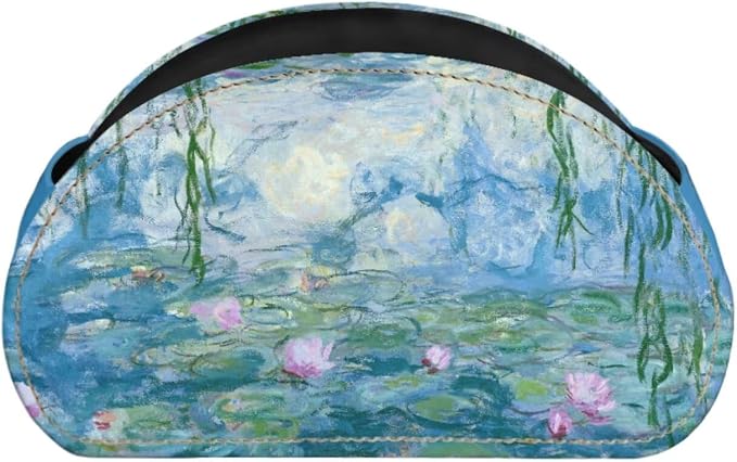 Water Lilies Oil Painting Remote Control Holder with 5 Compartments, Office Desk Organizers Couch/TV Stand/Nightstand Accessory-Desktop Space Saver,Remote Control Caddy