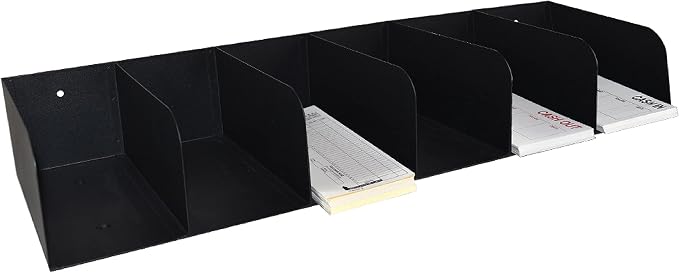 BankSupplies STEELMASTER Steel Document Organizer 6 Pocket Black Powder Coated Finish
