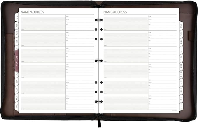AT-A-GLANCE Day Runner Undated Harrison Leather Day Planner, 8-1/2-x-11-inch (307-0304), Brown