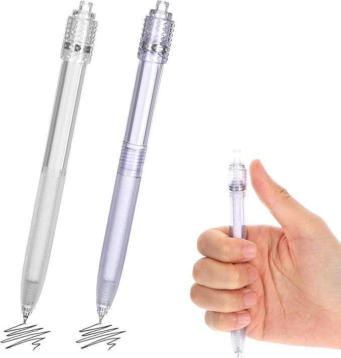 Fidget Pens for Adults, 2PCS Sensory Pens 0.5mm Fine Point No Bleed Quick Dry Gel Pen for Office, School, Note Taking, Stress Relief, Smooth Writing Ballpoint Pen for ADHD White & Purple