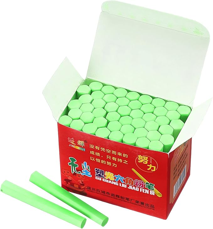 PATIKIL 48 PCS Chalkboard Chalk, Dustless Chalk Small Bulk Colored Thin for Chalkboard Blackboard Teacher Classroom Adults Indoor Home Office Supplies, Green