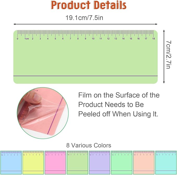 8 Pieces Guided Reading Strips Colored Highlight Strips Overlays and Rulers | Reading Bookmark Reading Line Trackers for Kids Dyslexia Reading Strips Student Reading Tools