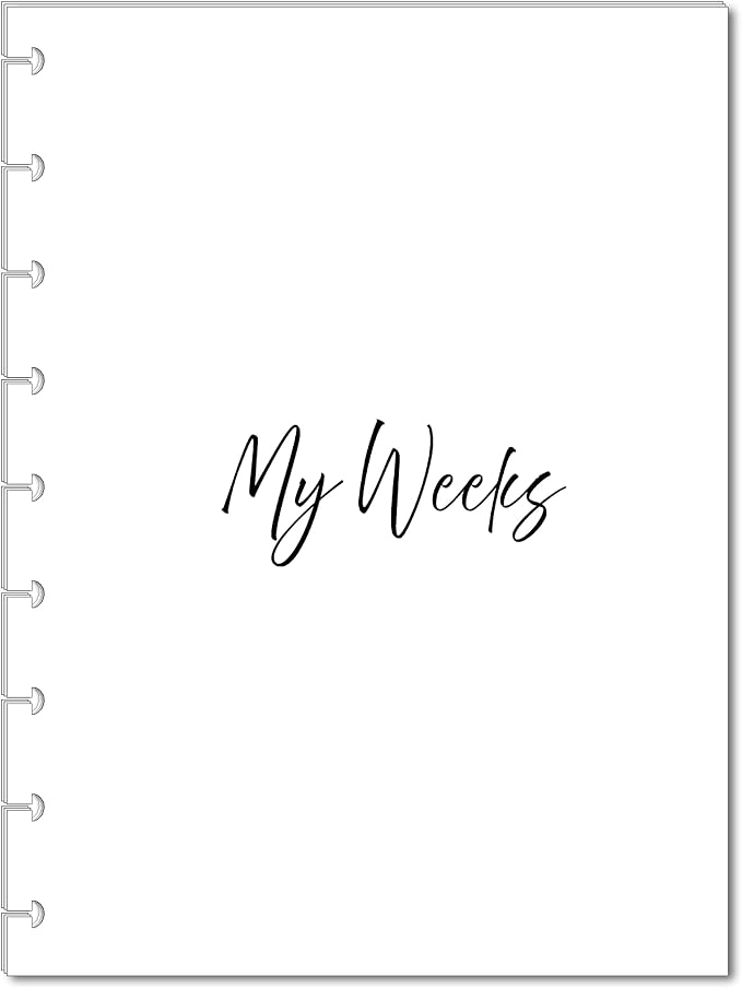 Weekly Planner Inserts – Undated Weekly Calendar Planner Refills for 9-Disc Medium Planners (7 x 9.25 Inch) | Fits 9 Disc Medium Size Planners