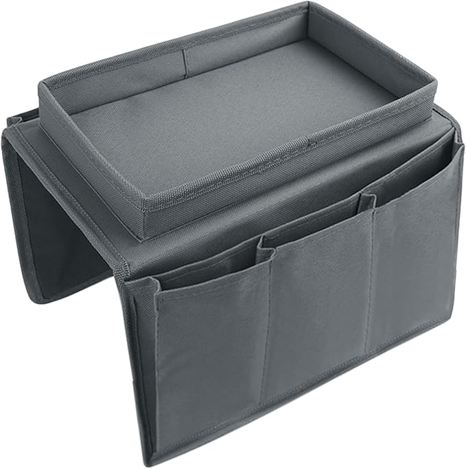 Couch Sofa Armrest Organizer Arm Chair Caddy Bedside Storage Pockets Bag with Snacks Tea Cup Holder Tray Recliner Armchair Remote Control Glasses Cellphone Books Magazines Hanging Pouch Home Organiser