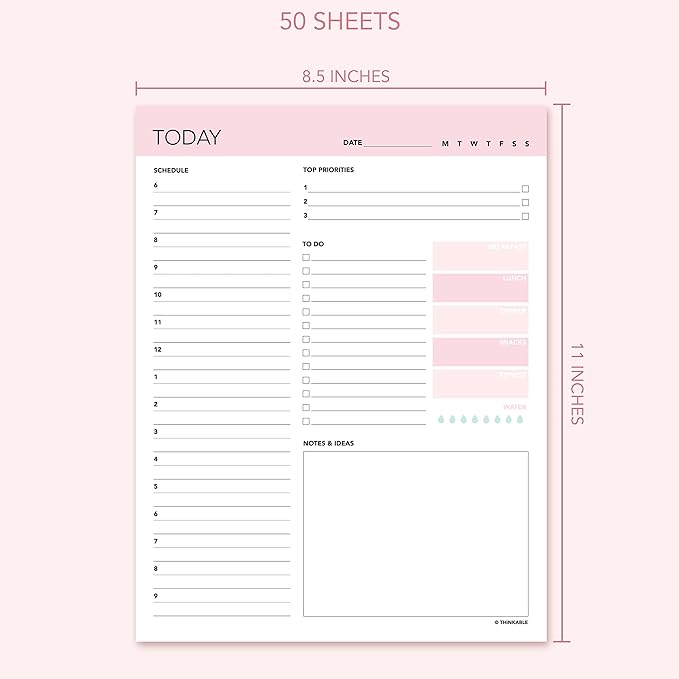 Daily Planner Notepad - 8.5x11 To Do List Organizer