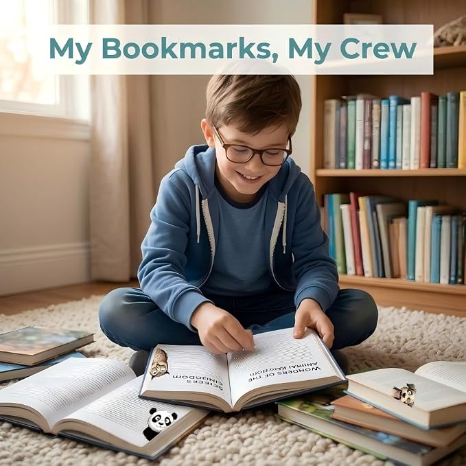 10PCS Funny Animal Magnetic Bookmarks - Cute Peek a Boo Page Markers for Books Magnetic Page Clips, Reading Accessories for Women Teachers Office Book Lover Birthday Valentines Christmas Gifts