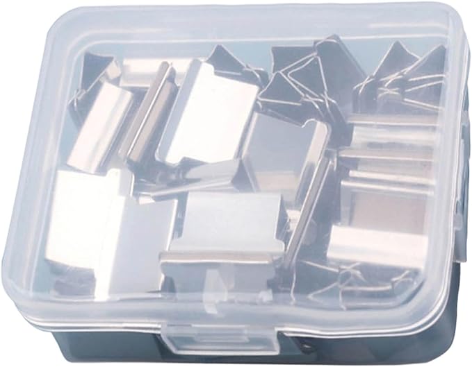 Portable Binder Clip Stapler, Includes 150 Reusable Clips, Push Clip Staplers, Mini Push Stapler Clamp Staplers for Desktop Document Home School Desk Office (Q#)