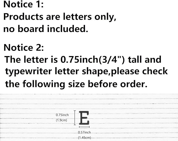 Felt Letter Board Letters Set - Pre-cut 0.75inch Black Typewriter Letters 386pcs with Canvas Bag (No Board Included)