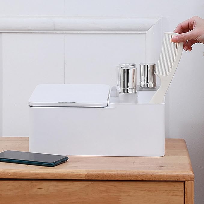 Smart Sensor Desktop Storage Box, Electric Desktop Organizer, Pencil Pen Holder Makeup Brushes Organizer with Touchless Motion Sensor for Office Supplies, Vanity Table, Home