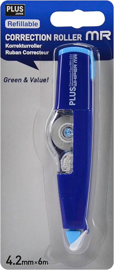 Plus Japan, Correction Roller MR in Blue, 1 Piece Pack (1x 1 Roller)