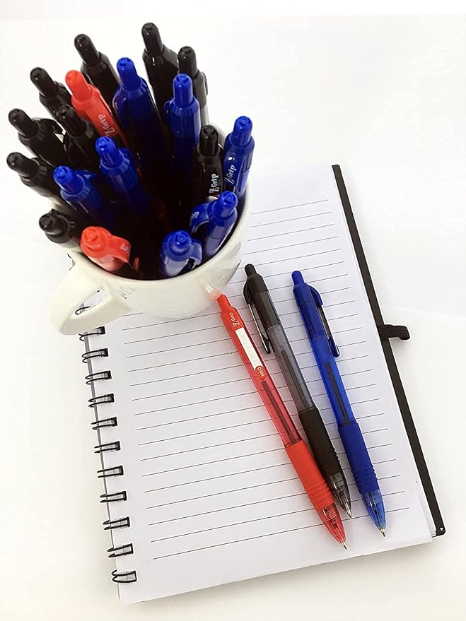 Zebra Pen Z-Grip Retractable Ballpoint Pens, Fine Point 0.7 mm, 14 Black Pens & 14 Blue Pens Combo Bulk Pack - 28 Pack