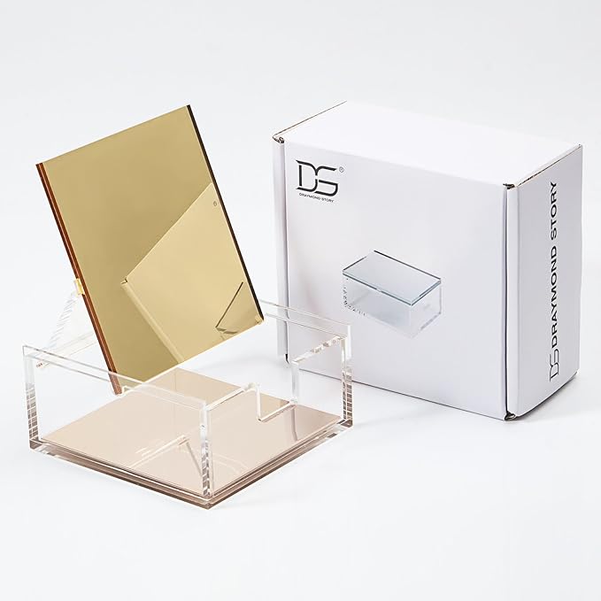 Acrylic & Gold Stationery Bundle: 1) Hole Punch 1) Staple Remover 1) Built-in Mirror Box - All Gold Everything by Draymond Story