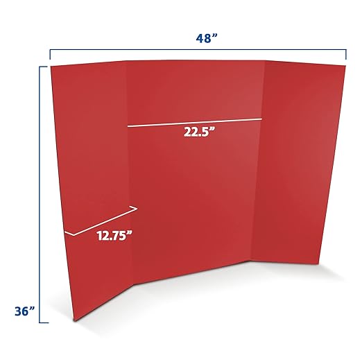Flipside Products 36” x 48” Foam Project Boards for Presentations, Science Fair, School Projects, Event Displays and Trifold Picture Board - Red 3/16'' Thick - 24 Pack
