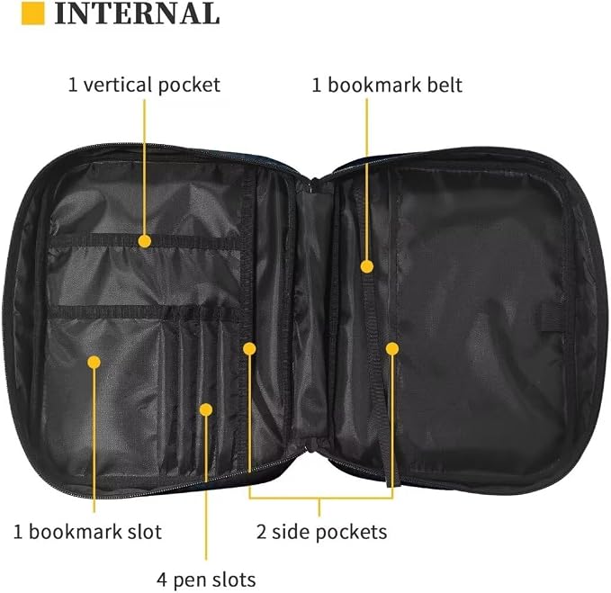 Coldinair Burning Rose Bible Cover Case for Women,Carrying Book Cover Bible Holders with Handle and Zippered Pocket,Fits for Standard/Large Size Bible