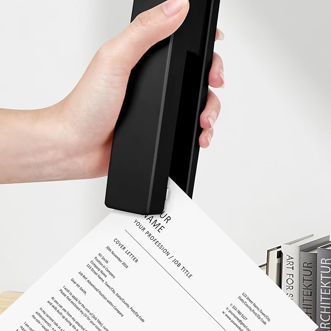 Stapler 25 Sheet Capacity with 830 Staples and Staple Remover, Full Strip Staplers for Desk, No Jam, Non-Slip for Office & School, Black