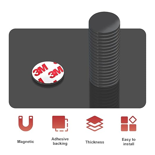 Circle 0.75" Round Magnets with Adhesive Backing,Peel and Stick Refrigetor Magnets,Self Sticky Pre-Cut Magnetic Dots (175 PCS)
