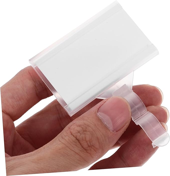 80pcs Plastic Hanging Shelf Label Holders for Retail Wire Rack Tags for Supermarkets Baskets and Storage
