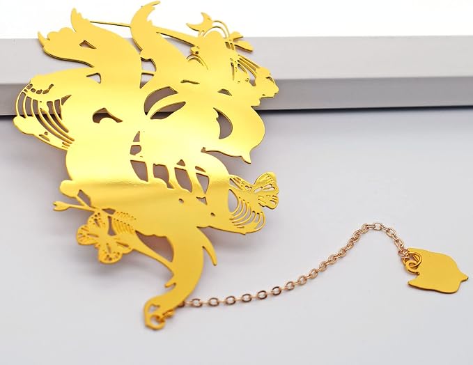 BLBMH Metal Bookmarks for Women | Nine Tailed Fox Kitsune Anime Bookmark | Cute Japanese Fantasy Book Marks for Book Lovers | Unique Gift for Anime Fans - K4