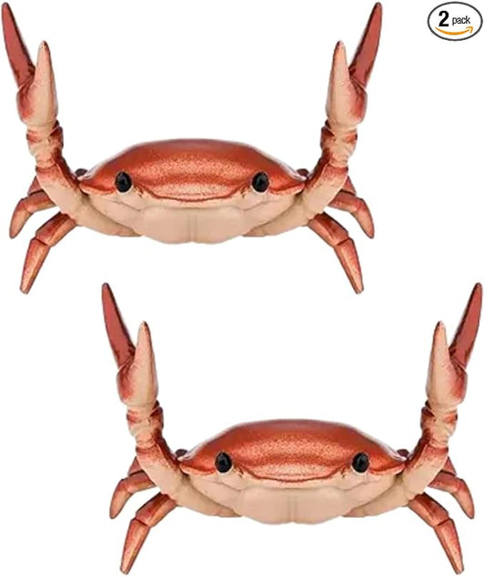 2Pcs Creative Crab Pen Holder Weightlifting Crabs Pen Stand Storage Rack, Office Desktop Decoration, Pencil Holders Desk Supplies Holders and Dispensers, Workspace Organizers (Red)