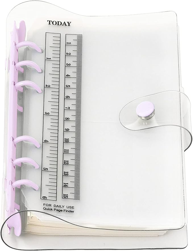 A6 A5 6-Holes Colorful PVC Cover Personal Organizer with Snap Button Closure File Folder for Loose Leaf Sheet Notebook (Orchid Bouquet, A6 Combo)