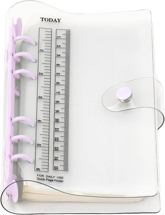 A6 A5 6-Holes Colorful PVC Cover Personal Organizer with Snap Button Closure File Folder for Loose Leaf Sheet Notebook (Orchid Bouquet, A6 Combo)