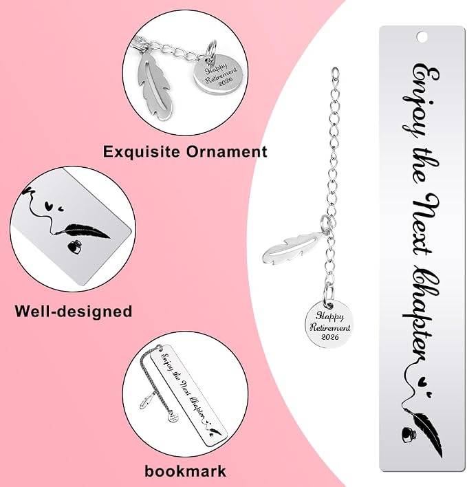 Quimoy Retirement Gifts for Women 2026, Best Retirement Gift, 2026 Retirement Gift for Grandma Mom Coworker Friends Retired Teacher Nurse Colleagues, Christams Gifts Bookmark for Women Men