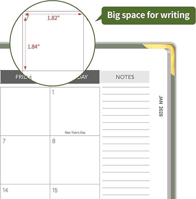 2026-2028 Monthly Planner - 3 Year Monthly Planner 2026-2028, Jan. 2026 - Dec. 2028, 8.5" x 11", 36 Months Calendar Planner with Spiral Bound, Notes Pages, Perfect for School & Office for Women & Men - Green