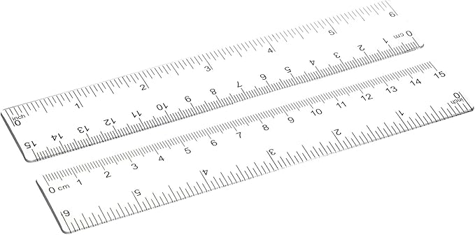 EBOOT 2 Packs Clear Plastic Rulers, Straight Shatterproof Transparent Rulers, Measuring Tools with Inch and Centimeter Accuracy for School Class Office Crafts Mathematics Art Clothing(6 Inch)