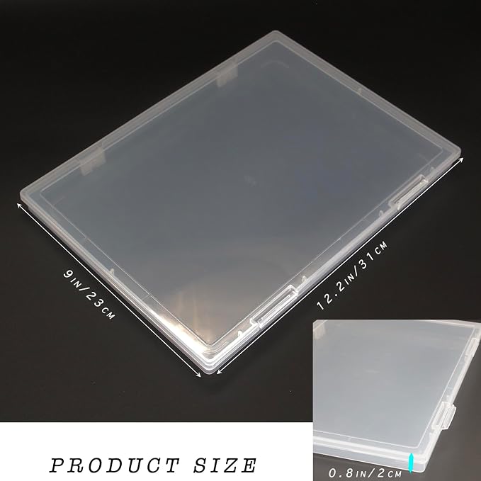 A4 File Box Portable Paper Organizer, Transparent Office Supplies Holder, Document Case, Magazine Storage Containers 12.2 x 9 x 0.8inch