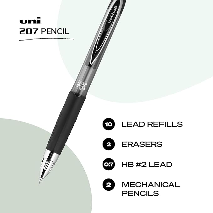 uniball™ 207 Mechanical Pencil Starter Kit, 0.7mm, HB #2, 2 Pack