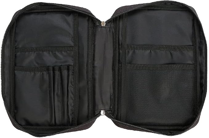 Bible Cover Carrying Book Case Church Bag Bible Protective with Handleand Zippered Back Pocket, Gift for Girls Women Mother Men Women Father Kids(Black)