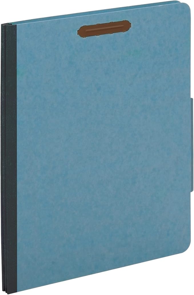 Office Depot Classification Folders, 2 1/2in. Expansion, Letter Size, 2 Dividers, Blue, Pack of 5, OM01727