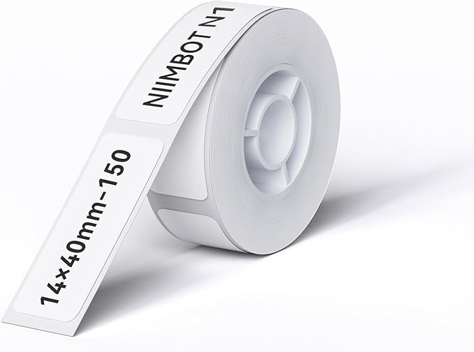 NIIMBOT Thermal Transfer Labels 0.55''x1.57'', for N1(B18) Label Maker, PET Material, Waterproof and High-Temperature Resistance, Long Storage Time, White(14x40mm-150)