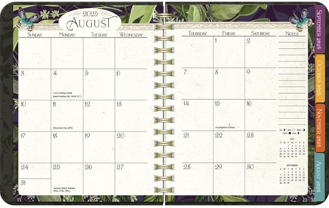 Lang, Midnight Garden Deluxe 2026 Planner, 8.25'' X 9.5'', Weekly Calendar with Stapled Binding