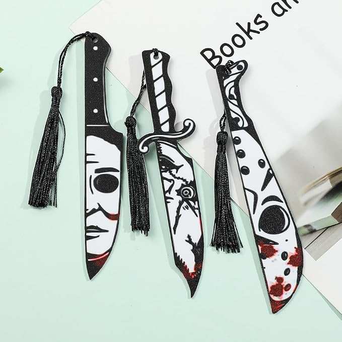 Horror Halloween Acrylic Bookmark for Women Spooky Novel Lovers Reading Accessories Student Study Stationery Halloween Gift for Men Women