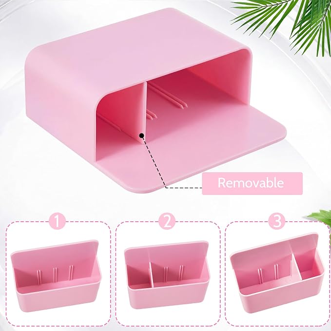 2 Pcs Magnetic Dry Erase Marker Holder Magnetic Pen Holder for Whiteboard Magnet Pencil Storage Organizer for Office Refrigerator Locker Classroom Organization Metal Cabinets (Pink)