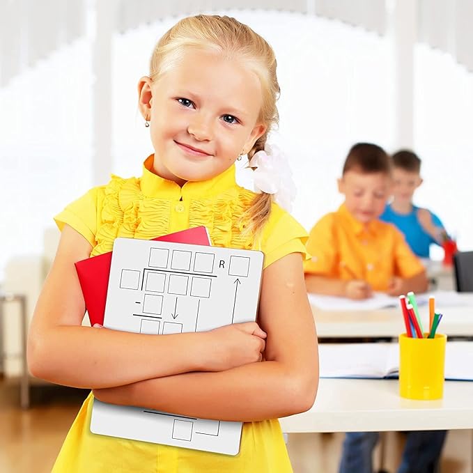 2 Pack Dry Erase Division White Board 9 x 12 Inch Small Lapboard l Durable Portable Double Sided Math Practice Whiteboard for Kids Students, Classroom and Home