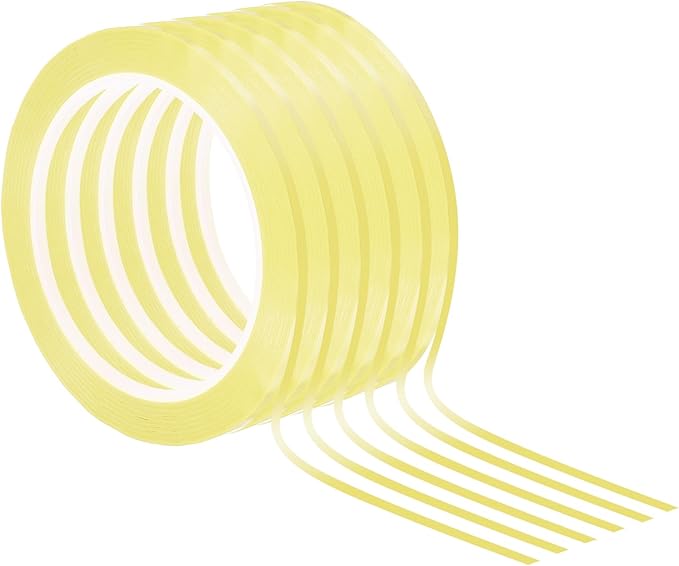 PATIKIL 1/8" Whiteboard Tape, 6 Pack Thin Dry Erase Tape for Graphic Chart Marking DIY Art, Light Yellow