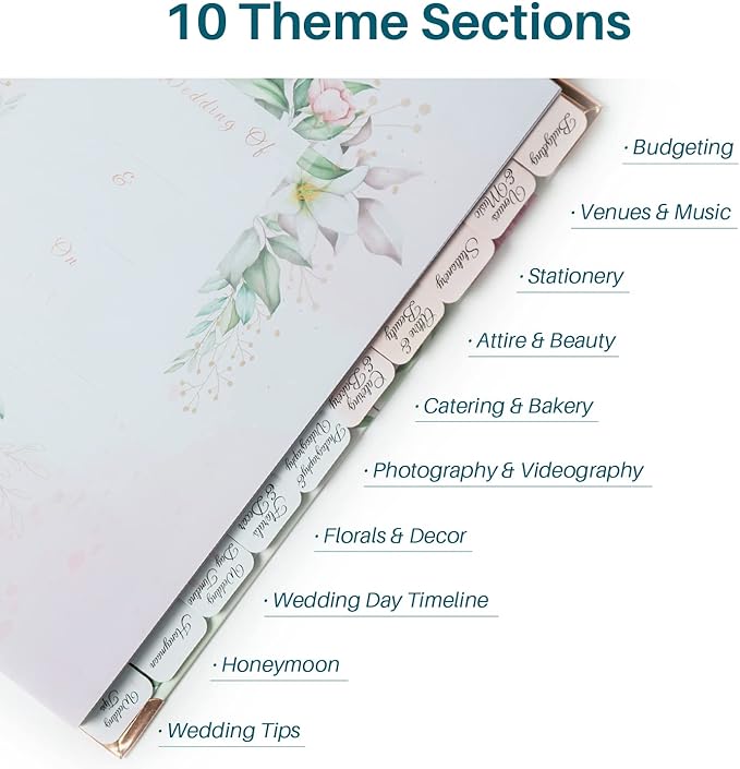 Wedding Planner Book and Organizer for the Bride - Wedding Planner, Wedding Planner Book Unique Engagement Gift for Newly Engaged Couples - Hardcover Bridal Planning Wedding Notebook 11" x 9"