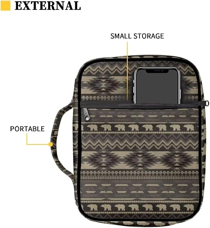Coldinair Southwest Africa Antique Bible Cover Case for Men Women,Bible Bags Book Covers Kids Scripture Carrying Case with Handle and Pocket,Bible Book Carrying Case Tote Handbag