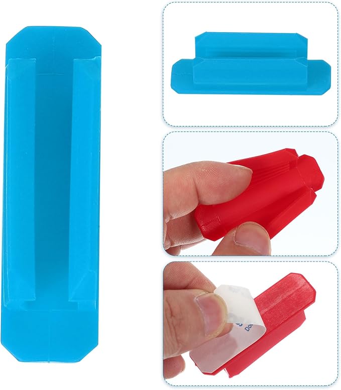 PATIKIL Pen Holder for Desk, 30 Pack Adhesive Pencil Holders Silicone Pencil Holder for Classroom Office Accessories Teacher Supplies, Blue